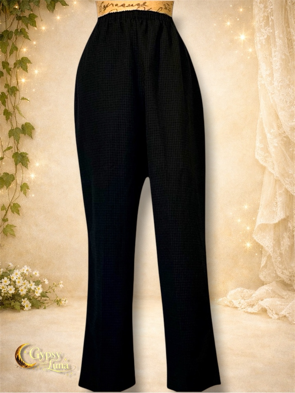 Samantha Plaid Petite Navy Trousers 12P Classic Comfort